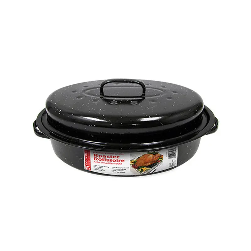 GOURMET - OVAL ENAMEL ROASTER WITH COVER 22LB