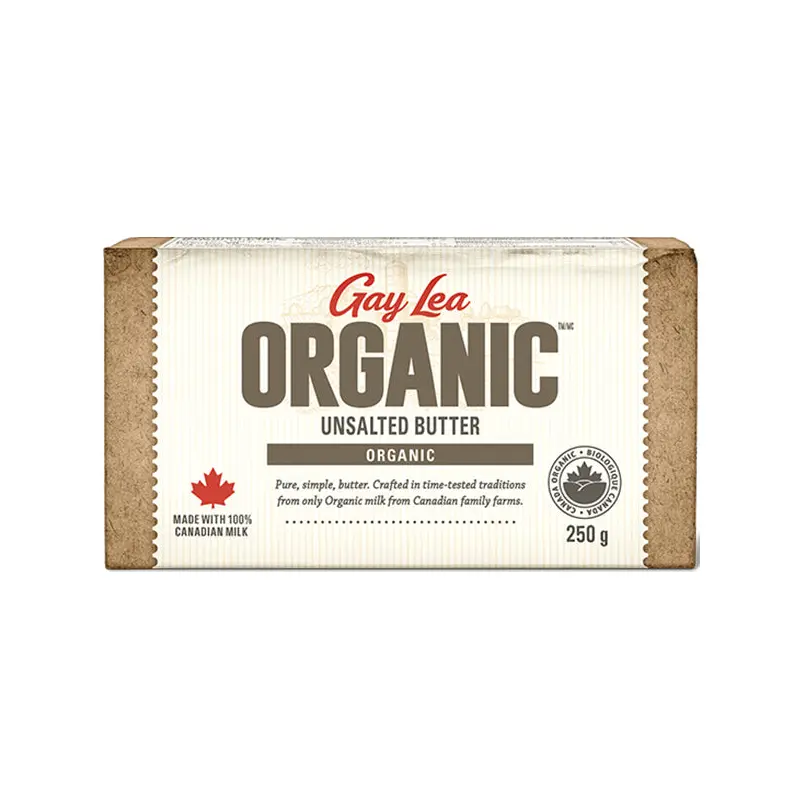 GAY LEA - BUTTER UNSALTED ORGANIC 20x250 GR