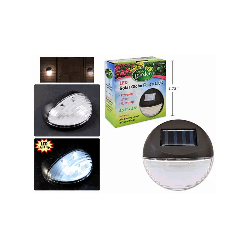 ANNIE GARDEN - SOLAR GLOBE FENCE LIGHT 4.25INx1.5 IN