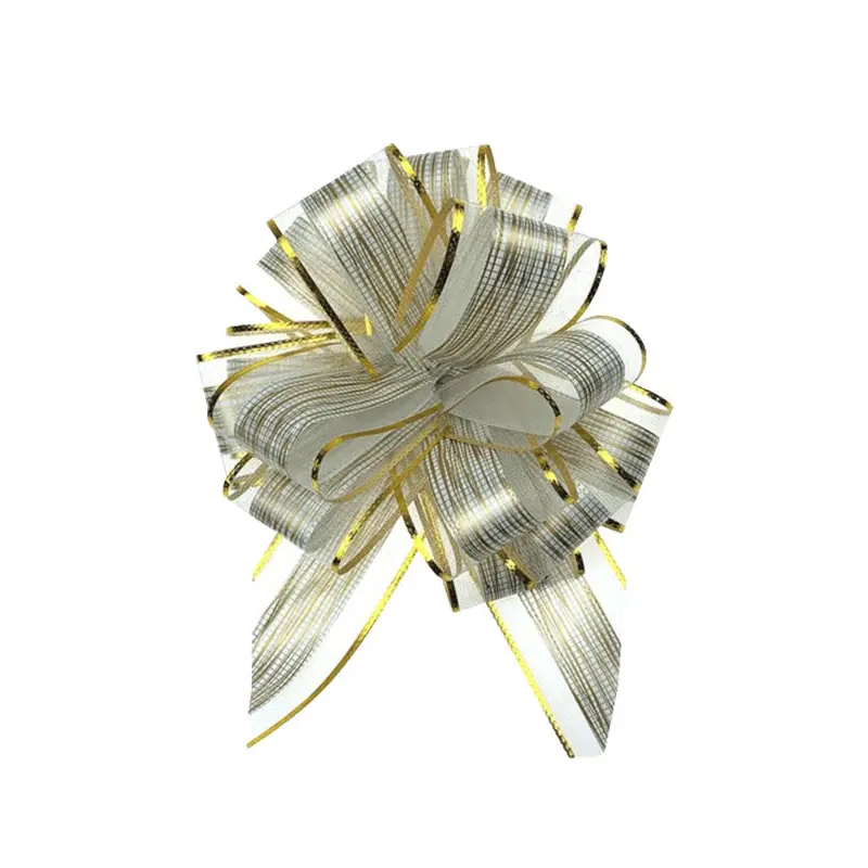 APEX ELEGANCE - 7" MIXED FABRIC PULL BOWS WHITE 1EA