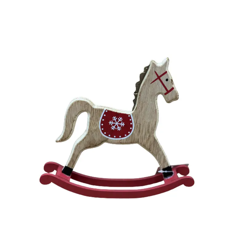 APEX - RED & NATURAL WOOD ROCKING HORSE 9x8IN EA