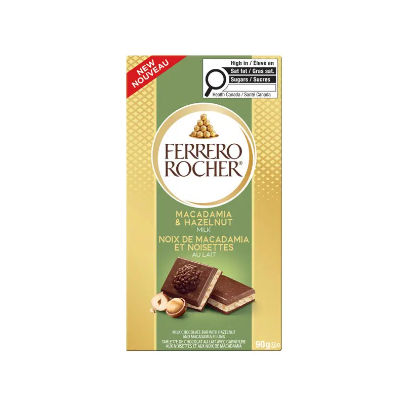 FERRERO ROCHER - MACADAMIA & HAZELNUT MILK BAR 90GR