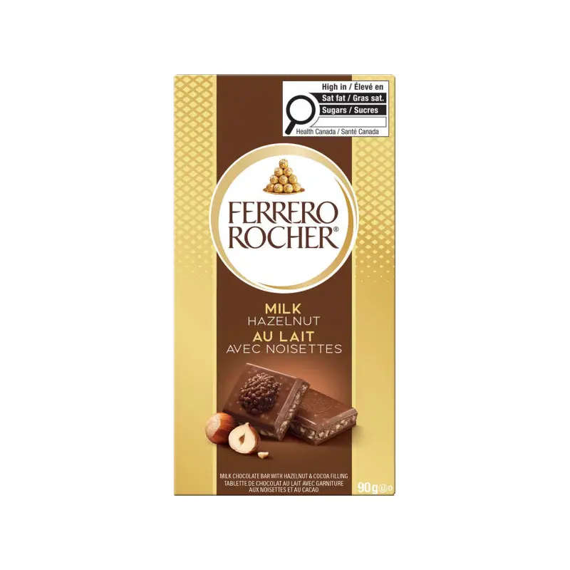 FERRERO - ROCHER MILK HAZELNUT BAR 90GR