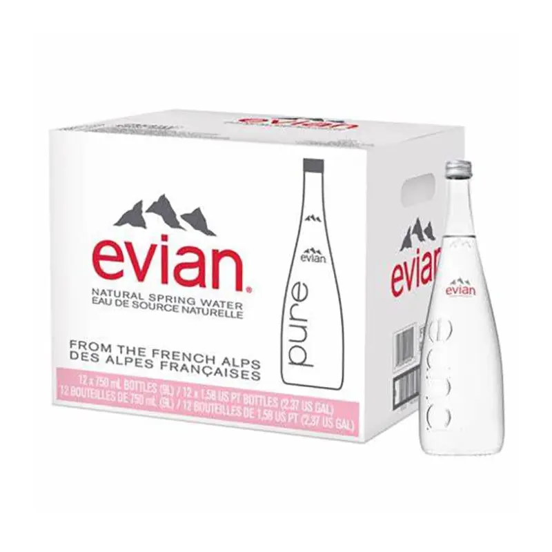 EVIAN - WATER NATURAL GLASS 12x750ML