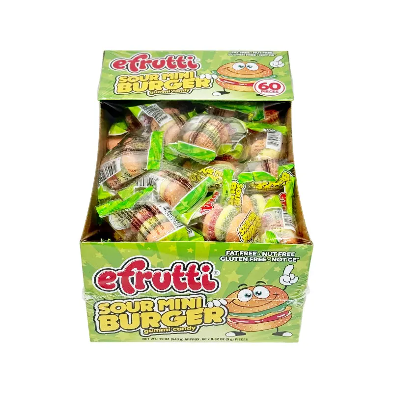 EFRUTTI - MINI SOUR BURGER GUMMI CANDY 60CT
