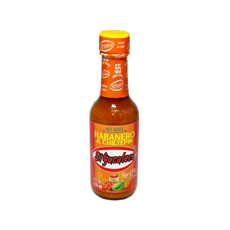 EL YUCATECO - HABANERO & CHILTEPIN/ HOT SAUCE 6x120 ML