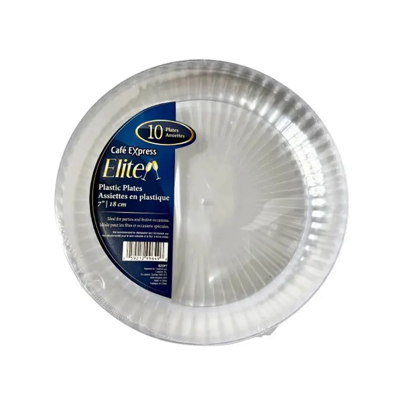 ELITE - CLEAR POLYSTYRENE PLATES 7in 24x10 EA