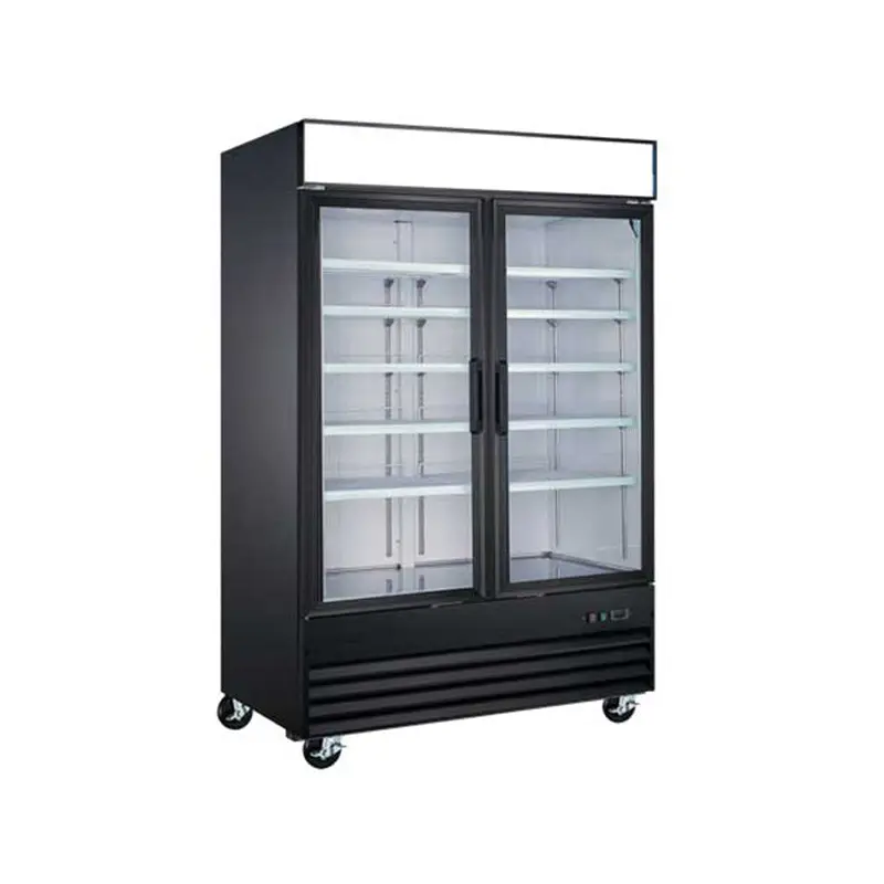 EFI - 2 DOOR GLASS FREEZER BLCK & WHT 48"