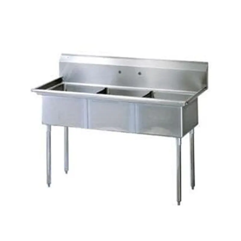 EFI - 24X24X14 RIGHT TRIPLE BOWL CORNER DRAIN SINK 1EA