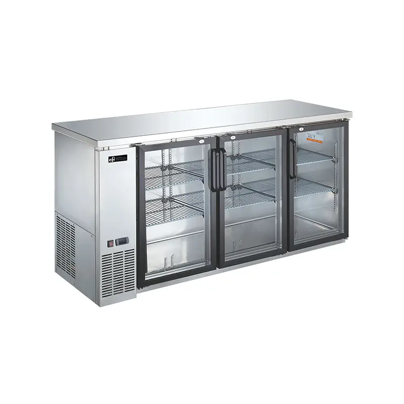 EFI - BACK BAR CABINET GLASS DOOR S/S 72"