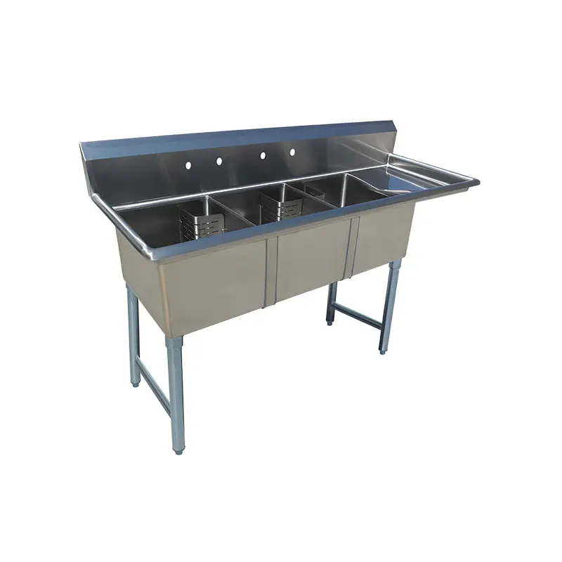 EFI - DOUBLE BOWL CORNER DRAIN SINK 24X24 1EA