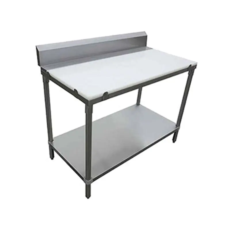 EFI - STAINLESS STEEL POLYBOARD WORKTABLE WITH 6IN BACKSPLASH 24 INx60 IN