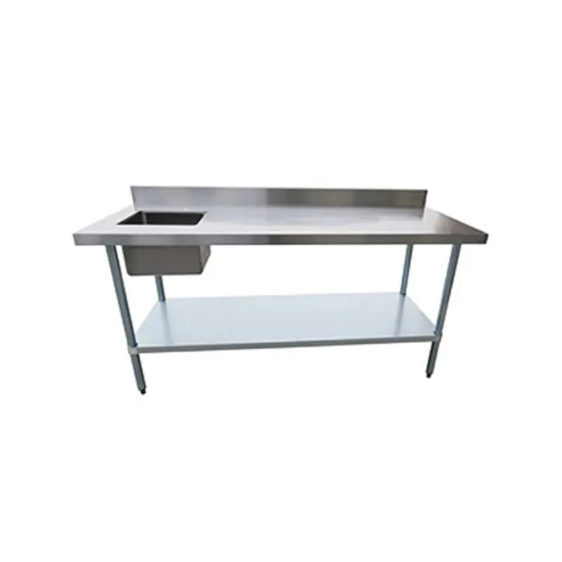 EFI - STAINLESS STEEL WORKTABLE WITH BUILT IN SINK AND BACK SPLASH 24 INx48