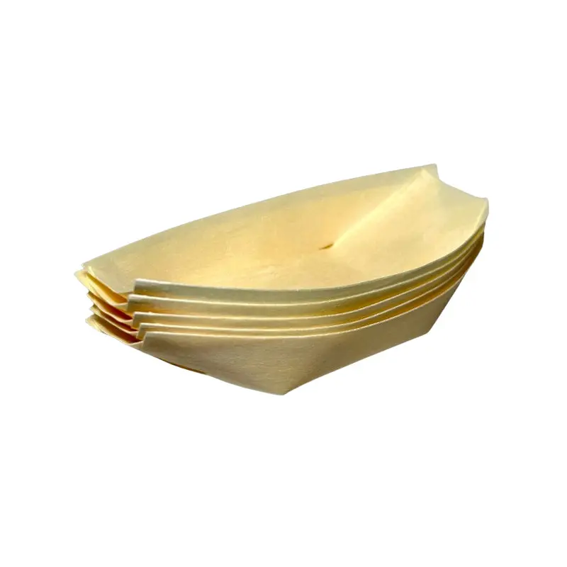 EARTHSEVA - WOODEN BOAT 11.5X6.5CM 50PC