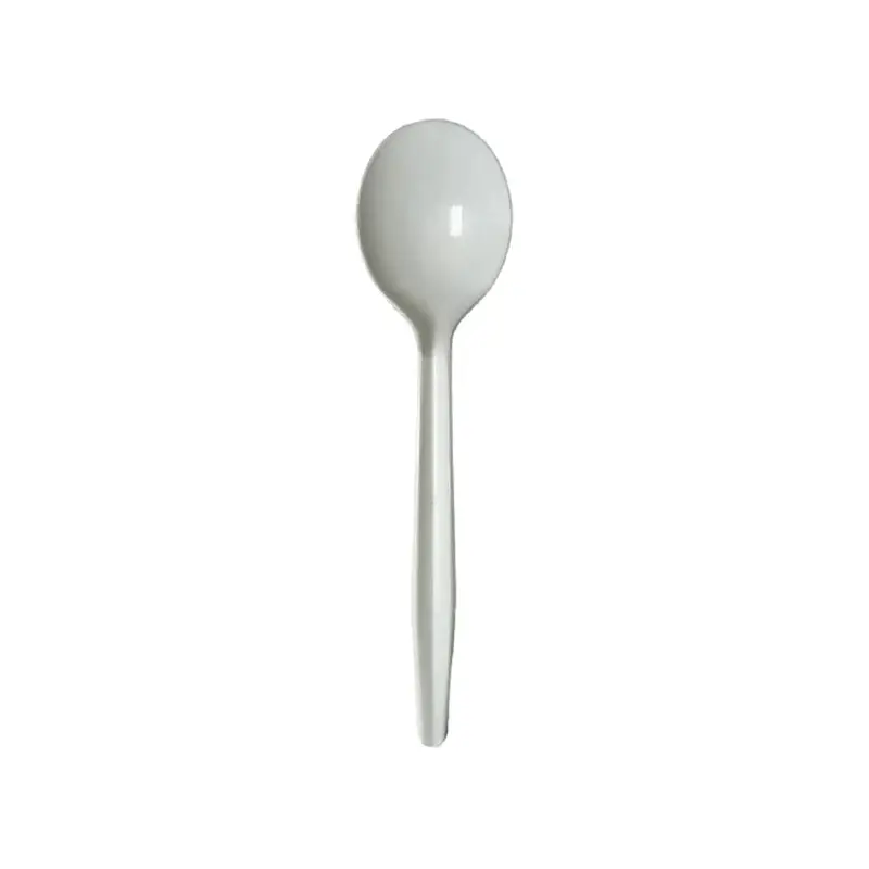 E2E FOOD PACK - NESTED PP70 SOUP SPOON SHARK WHITE 50UN