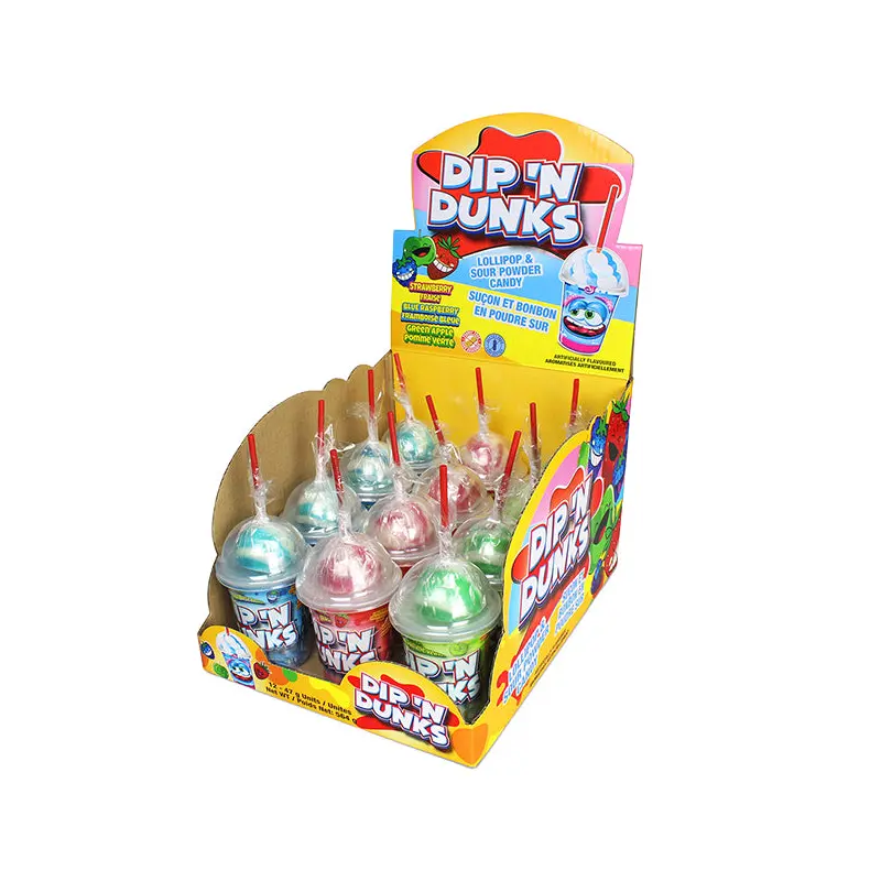DIP N DUNKS - LOLLIPOP & SOUR POWDER CANDY 12x47 GR