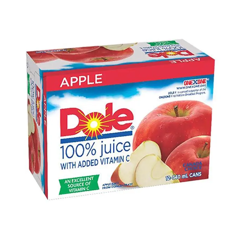 DOLE - APPLE JUICE 100 PERCENT 12x340ML