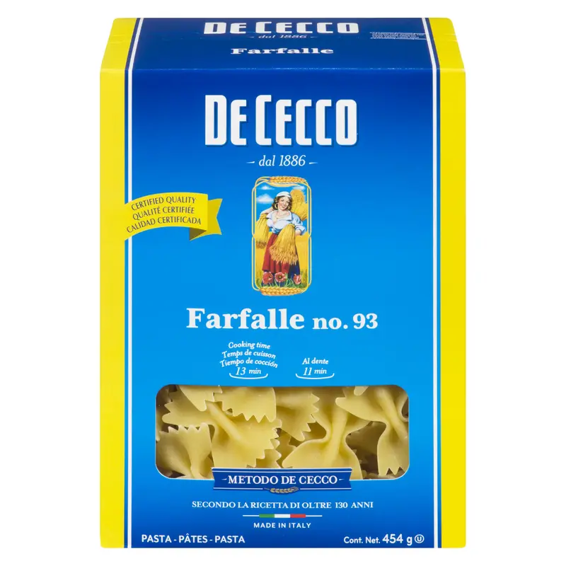 DE CECCO - #93 PASTA FARFALLE 454GR