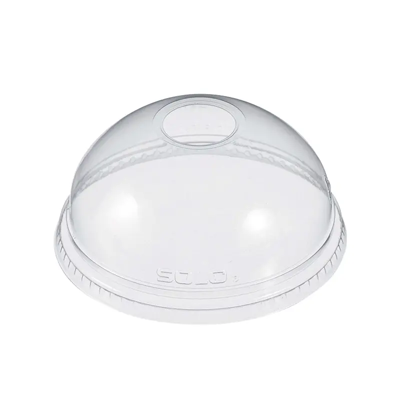 DART - 16/24OZ CLEAR DOME LID W/ HOLE 100 EA