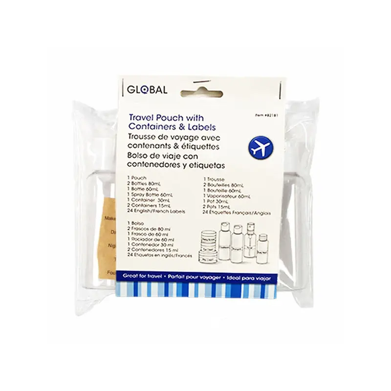CTG - CARRY ON TRAVEL POUCH W/CONTAINERS/LABELS EA