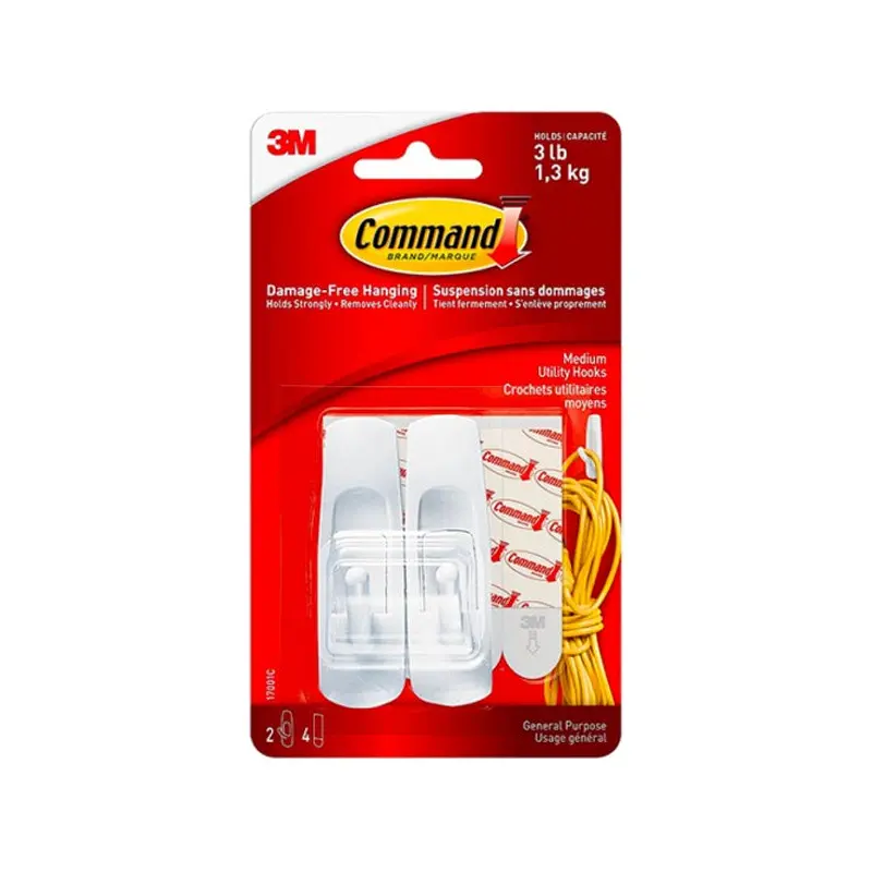 COMMAND - MEDIUM UTILITY HOOK 3 LB 24x2 PK