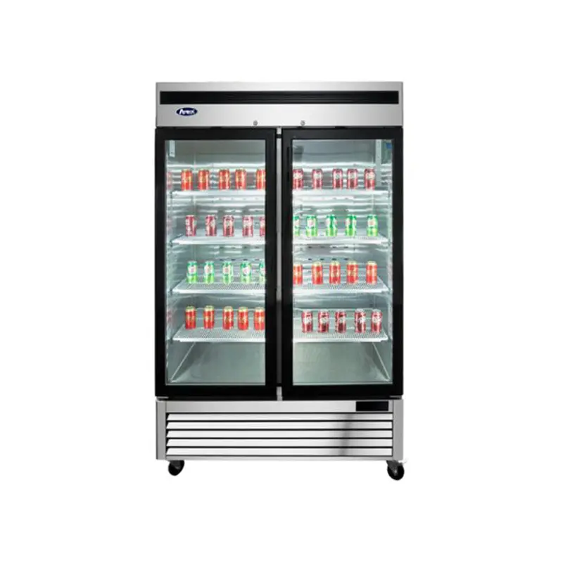 COOLASONIC - MCF8703 DOUBLE GLASS DOOR FREEZER STEEL EA
