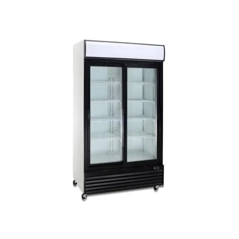 COOLASONIC - P600WA DOUBLE SLIDING GLASS DOOR REFRIGERATOR 37"W