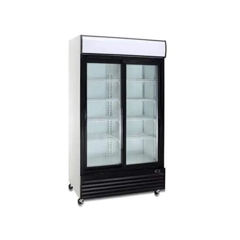 COOLASONIC - P800WA DOUBLE SLIDING GLASS DOOR REFRIGERATOR 40"W