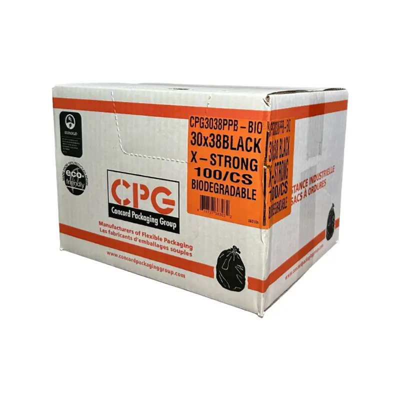 CPG - XSTRONG BLACK BIODEGRADABLE BAGS 30X38 100PK