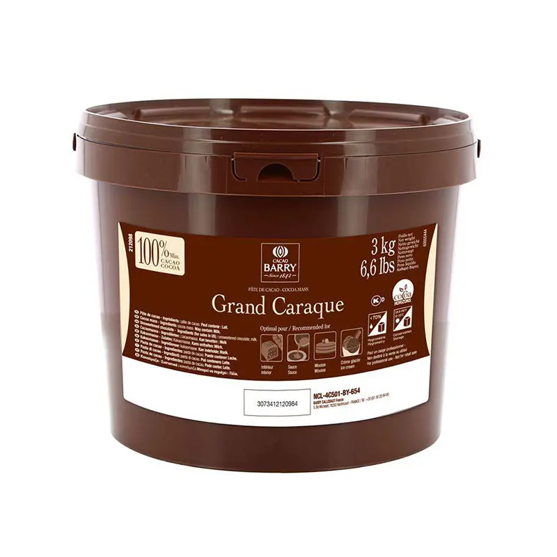 COCOA BARRY - GRAND CARAQUE UNSWEETENED CHOCOLATE 4x3 KG