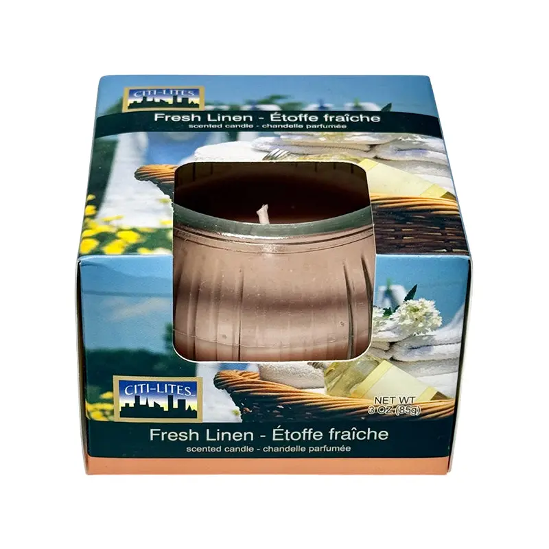 CITI LITES - FRESH LINEN GLOBE JAR CANDLE 3OZ