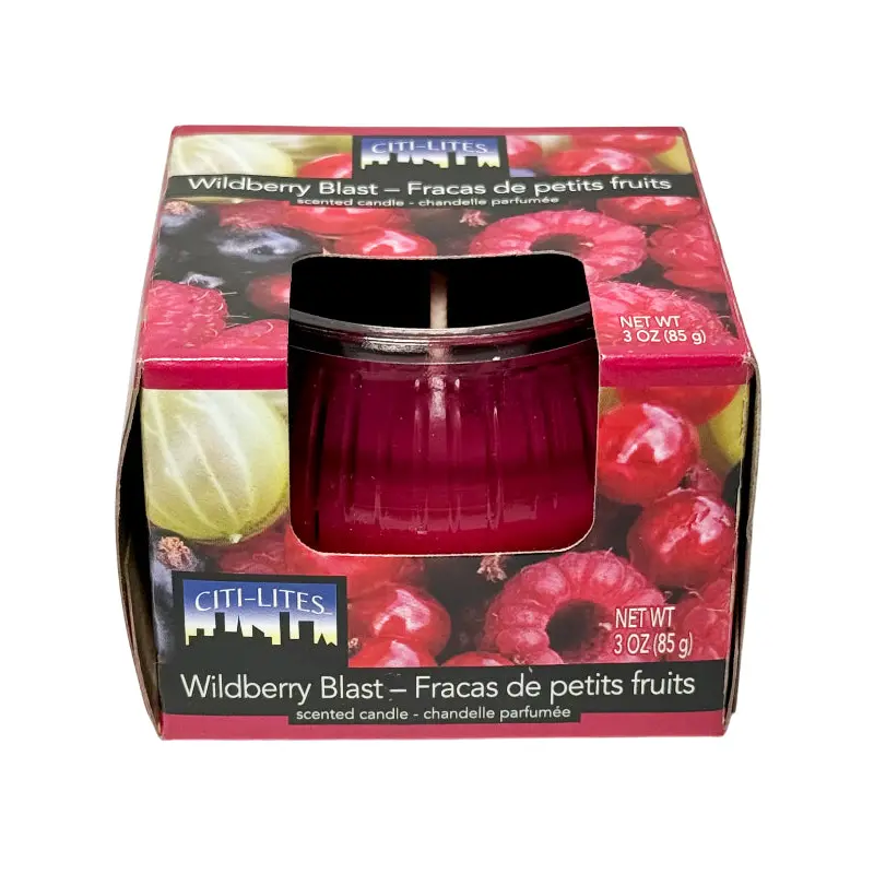 CITI LITES - WILD BERRY BLAST GLOBE JAR CANDLE 3OZ