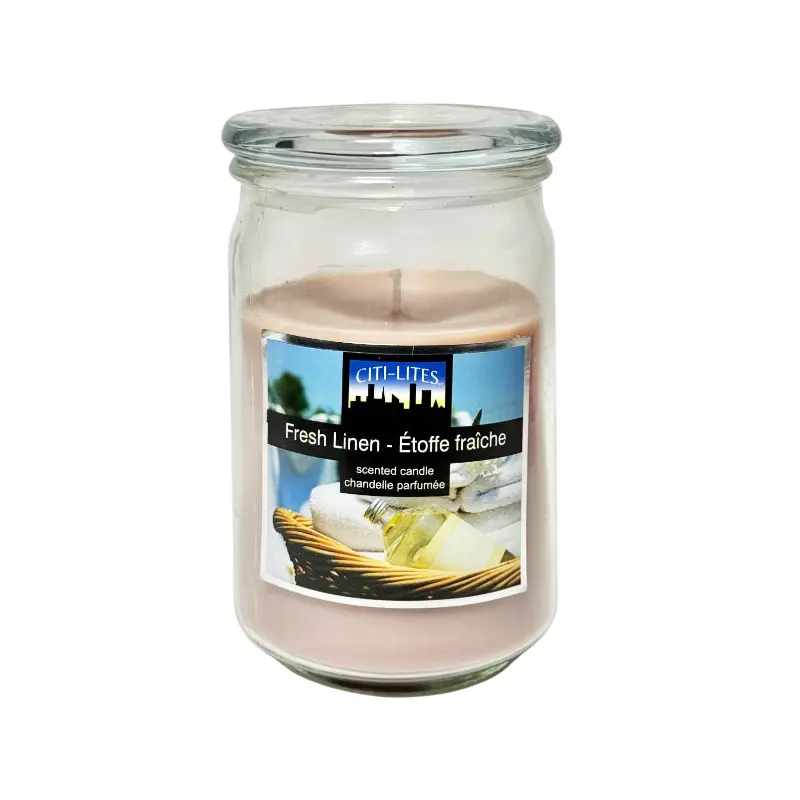 CITILITES - FRESH LINEN APOTHECARY JAR CANDLE 15OZ