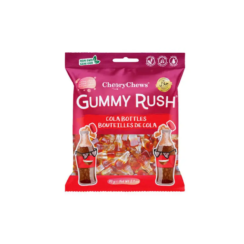 CHERRY CHEWS - COLA BOTTLES 48x90 GR