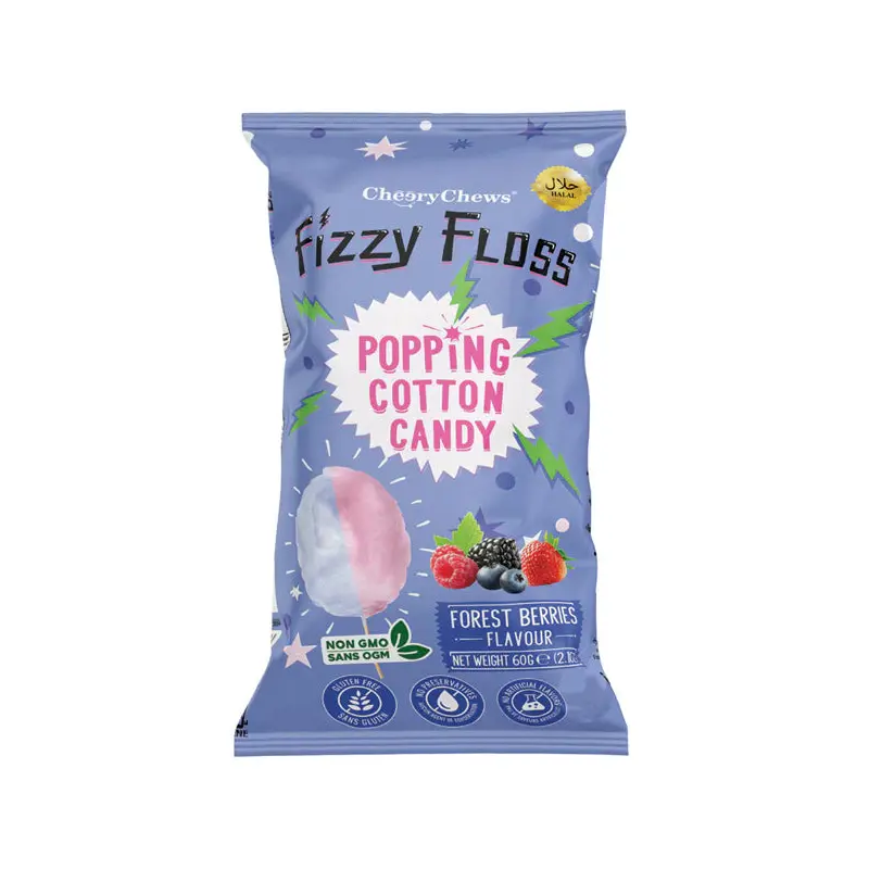 CHERRY CHEWS - FIZZY FLOSS COTTON CANDY FOREST BERRIES 60GR