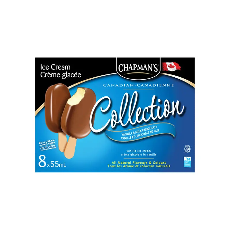 CHAPMANS - MILK CHOCOLATE BAR 8x55 ML