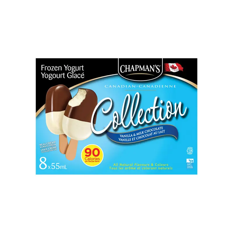 CHAPMANS - VANILLA YOGURT AND MILK CHOCOLATE BAR 8x55 ML