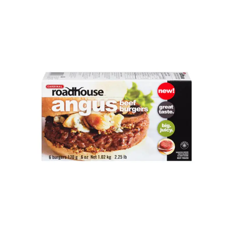 CARDINAL - ROADHOUSE ANGUS BEEF BURGERS 6x1.02 KG