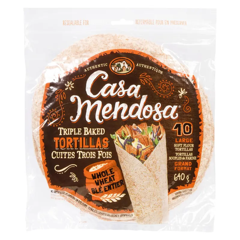 CASA MENDOSA - TORTILLAS WHL WHEAT 640GR
