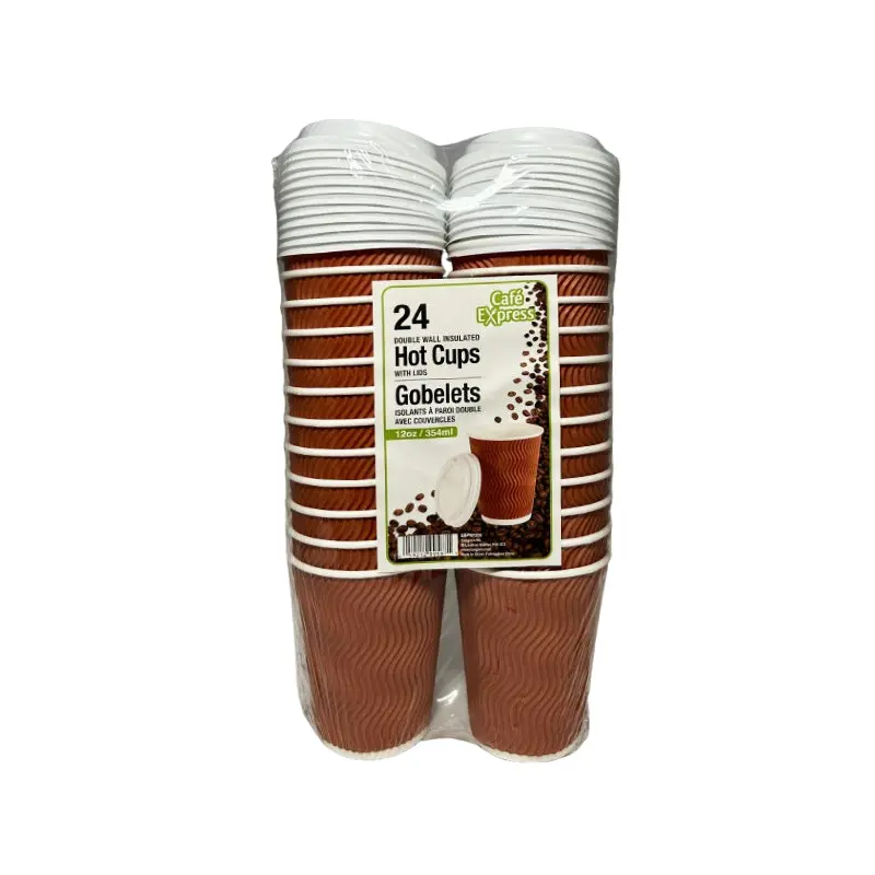 CAFE EXPRESS - 12OZ HOT CUP WITH LID 24EA